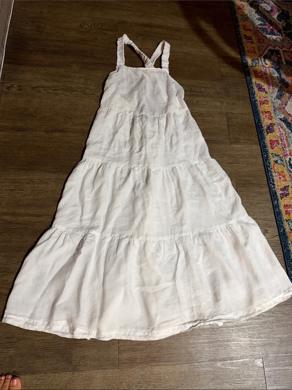 Bella Dahl White Tiered Sundress with Crossback Straps